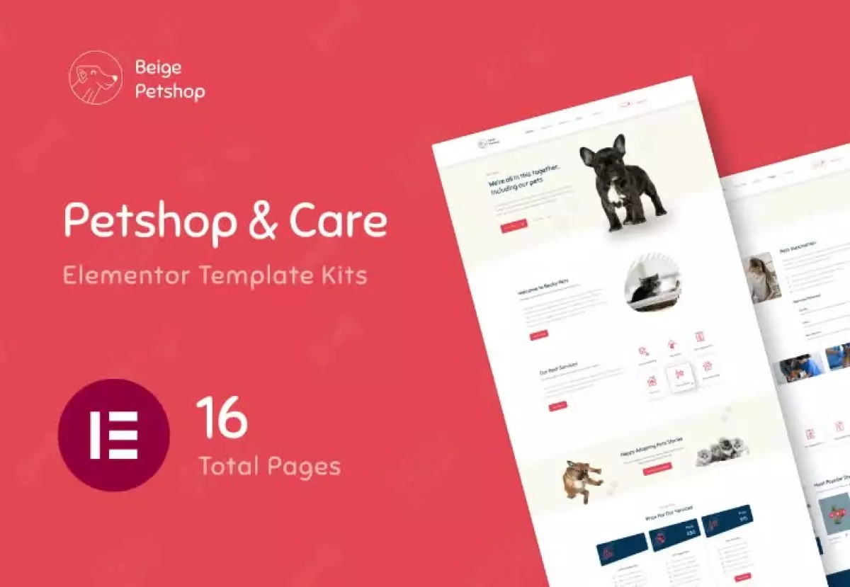 Beige - Pet Shop Woocommerce Elementor Template