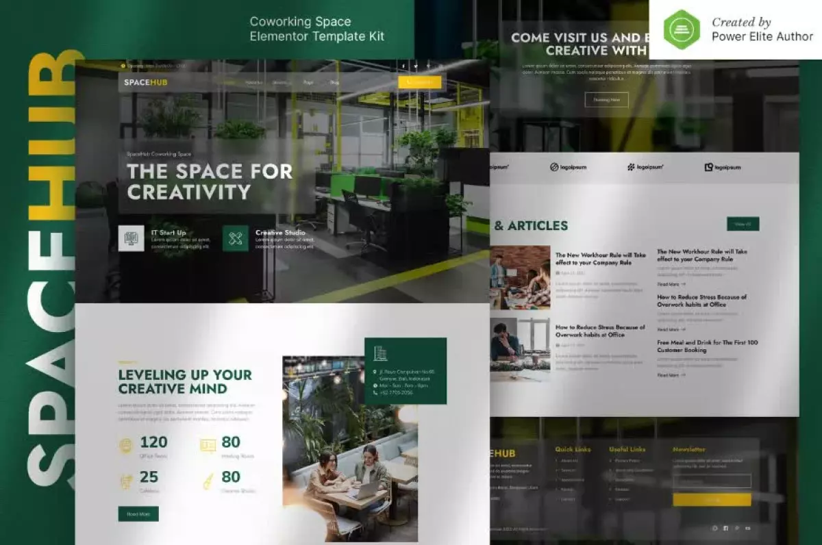 Spacehub – Coworking & Creative Space Elementor Template