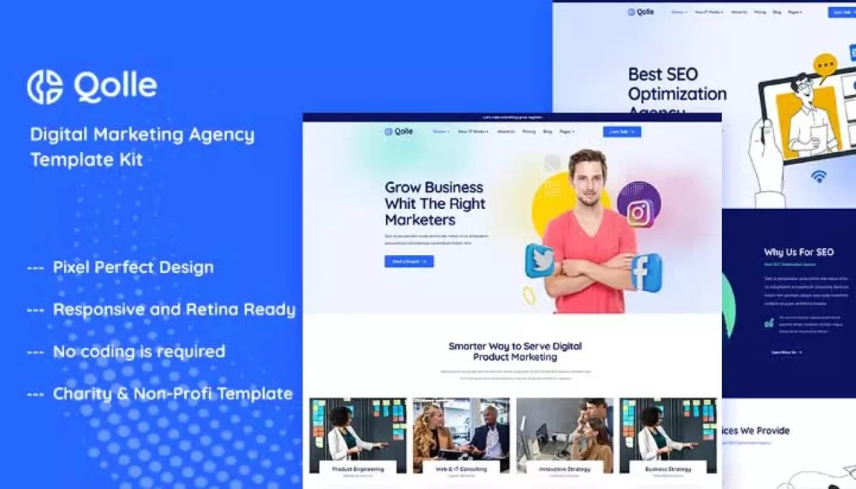 Qolle - Digital Marketing Agency Elementor Template