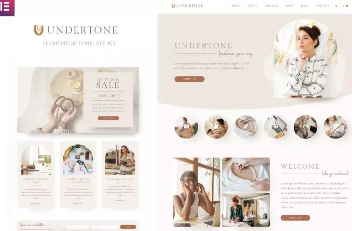 Undertone - Business Services & Shop Elementor Template