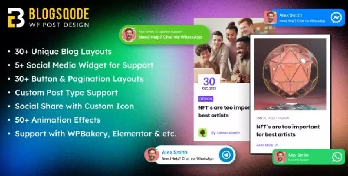 [WISH] Blog Layouts &amp; Social Media Chat Widget for Elementor WordPress Plugin - Blogsqode