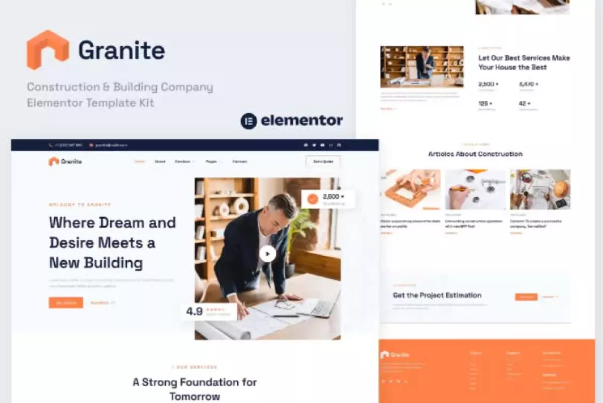 Granite - Construction & Building Company Elementor Template