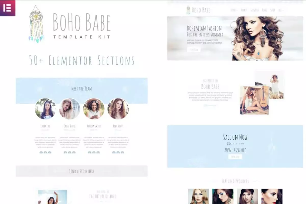 Boho Babe - Elementor Template