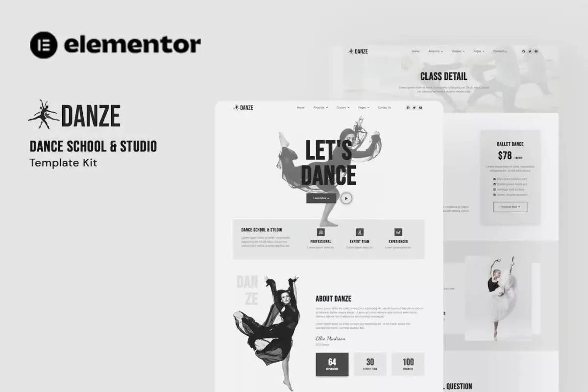 Danze - Dance Studio School Elementor Template