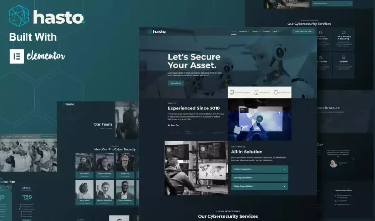 Hasto - Cyber Tech Security Service Elementor Template