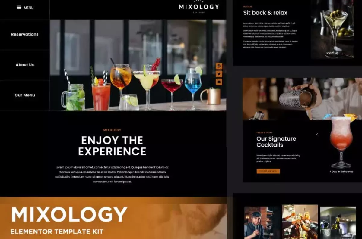 Mixology - Bar & Cocktails Elementor Template