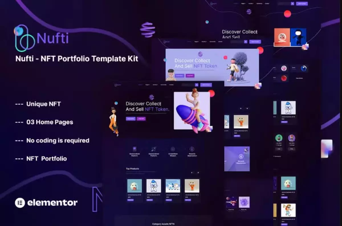 Nufti - NFT Collections Elementor Template