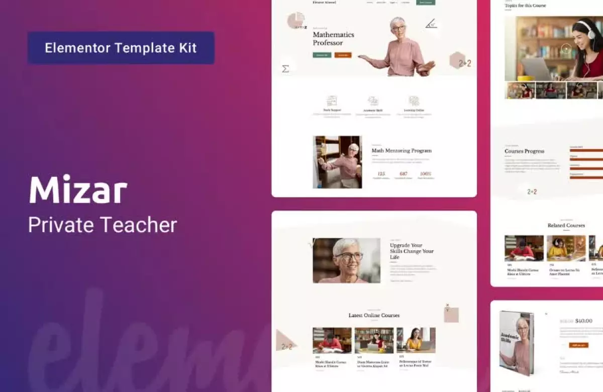 Mizar — Private Teacher & Education Elementor Template