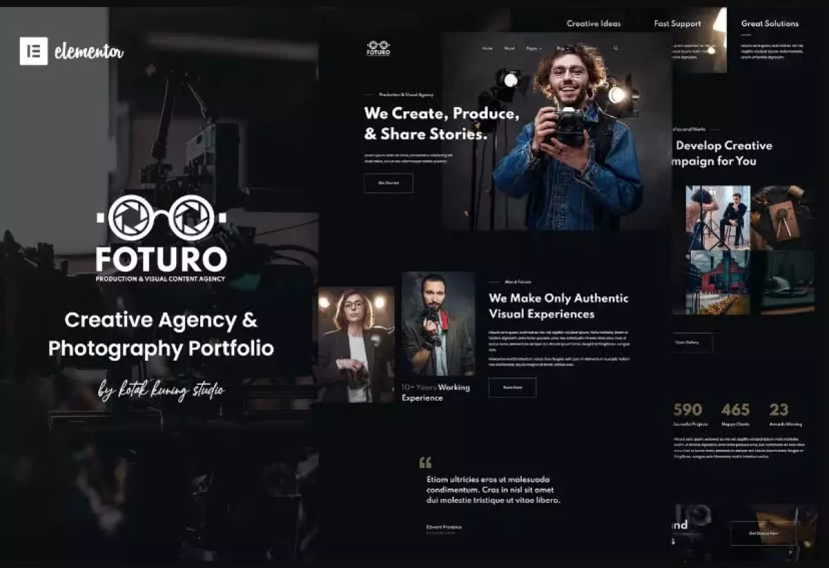 Foturo - Photography Portfolio & Creative Agency Elementor Template