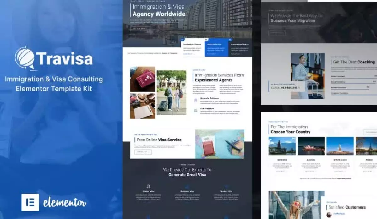 Travisa – Immigration & Visa Consulting Elementor Template