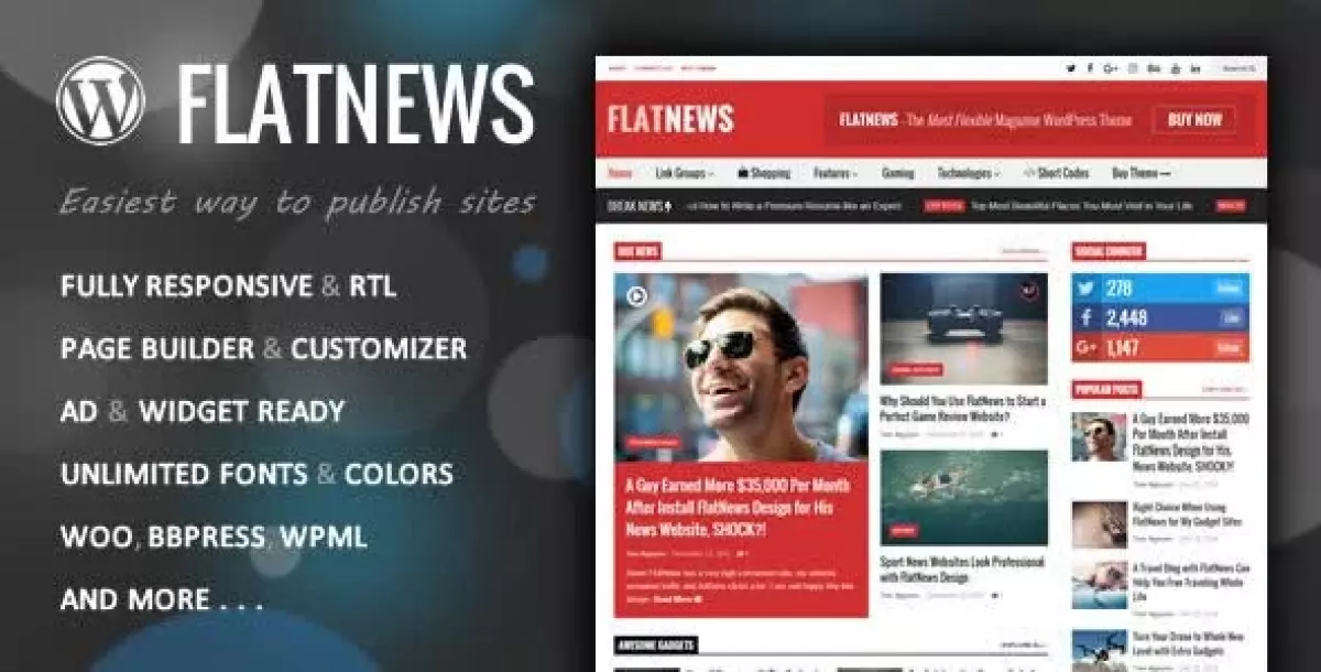 FlatNews - Responsive Magazine WordPress Theme