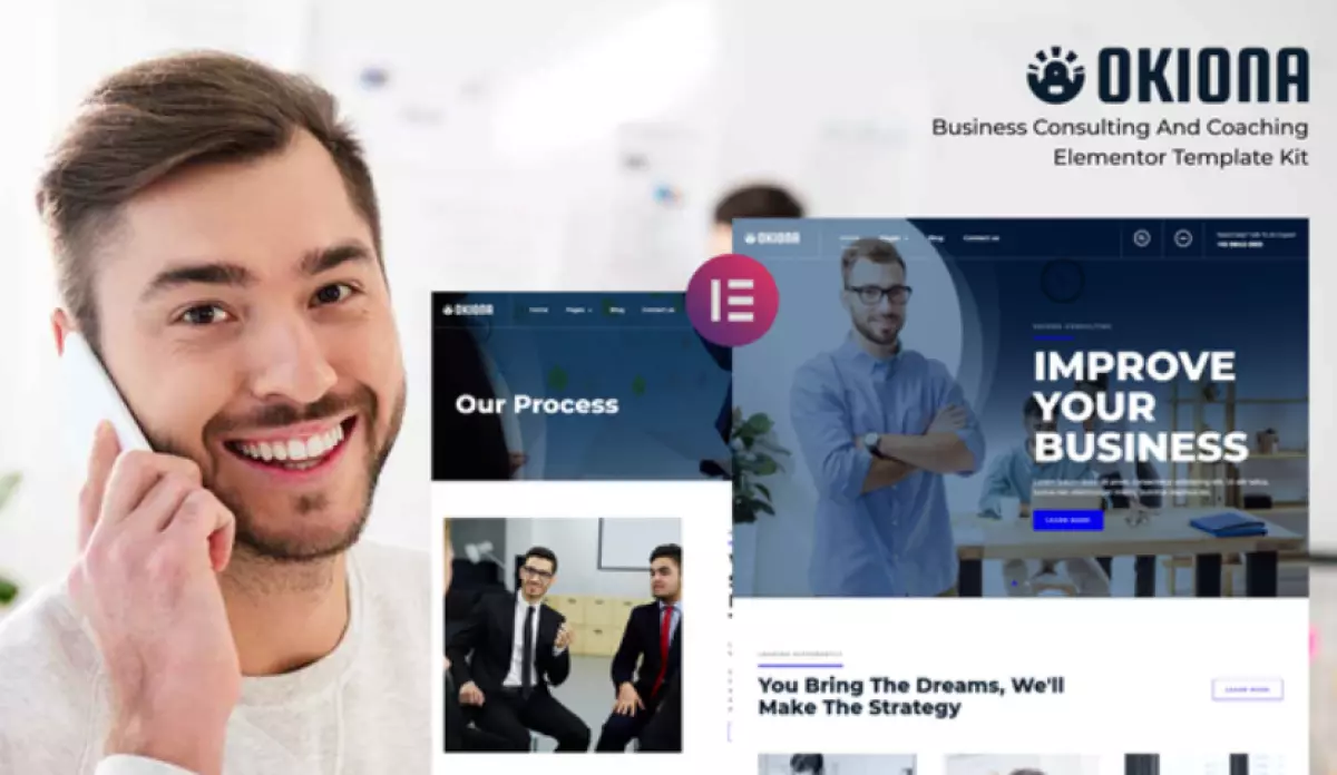 Okiona – Business Coaching &amp; Consulting Elementor Template Kit