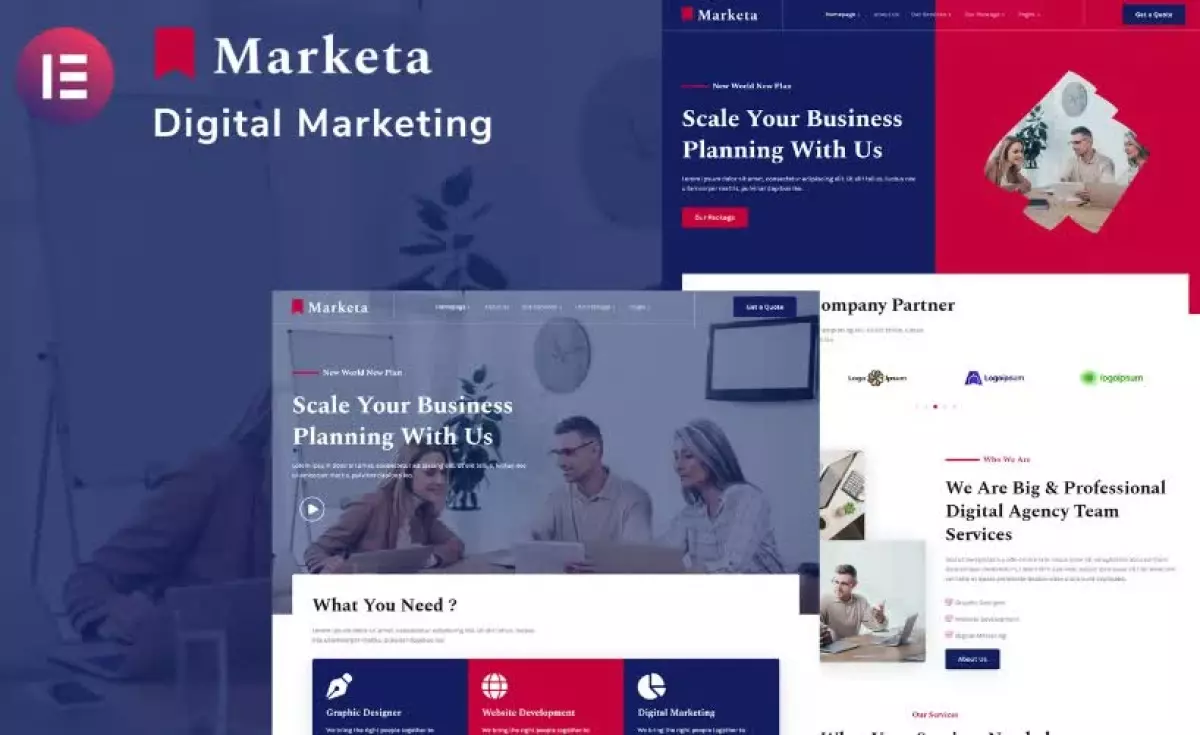 Marketa - Digital Agency Business Services Elementor Template