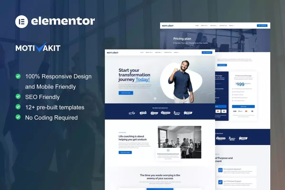 Motivakit - Life Coach &amp; Motivator Elementor Template
