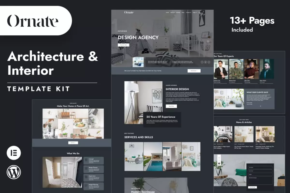 Ornate - Architecture &amp; Interior Design Elementor Template Kit