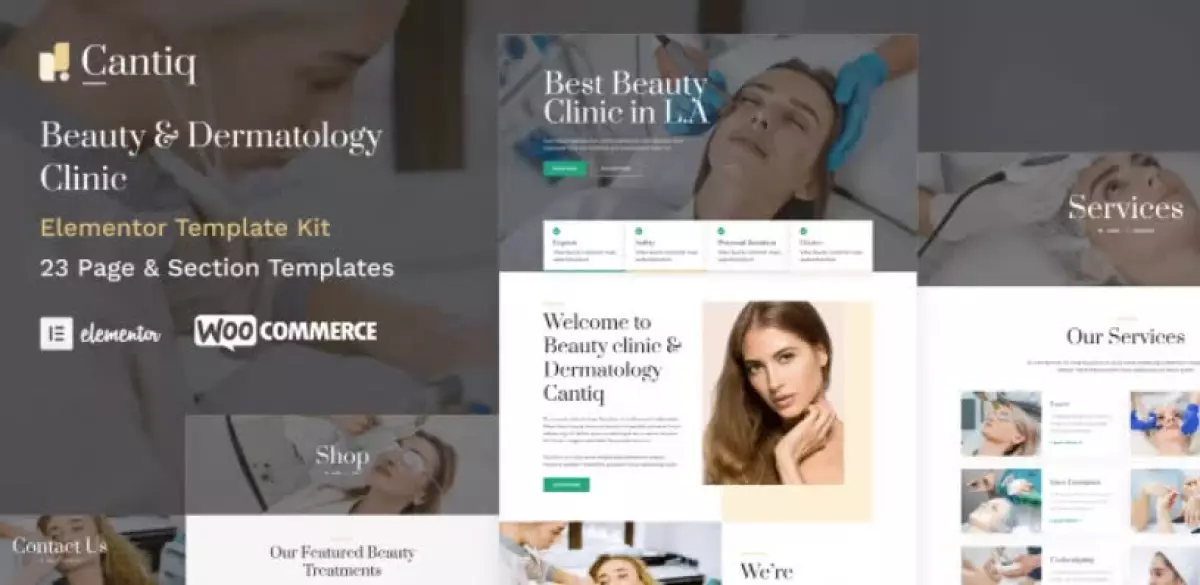 Cantiq - Beauty Clinic WordPress & Dermatologist Elementor Template