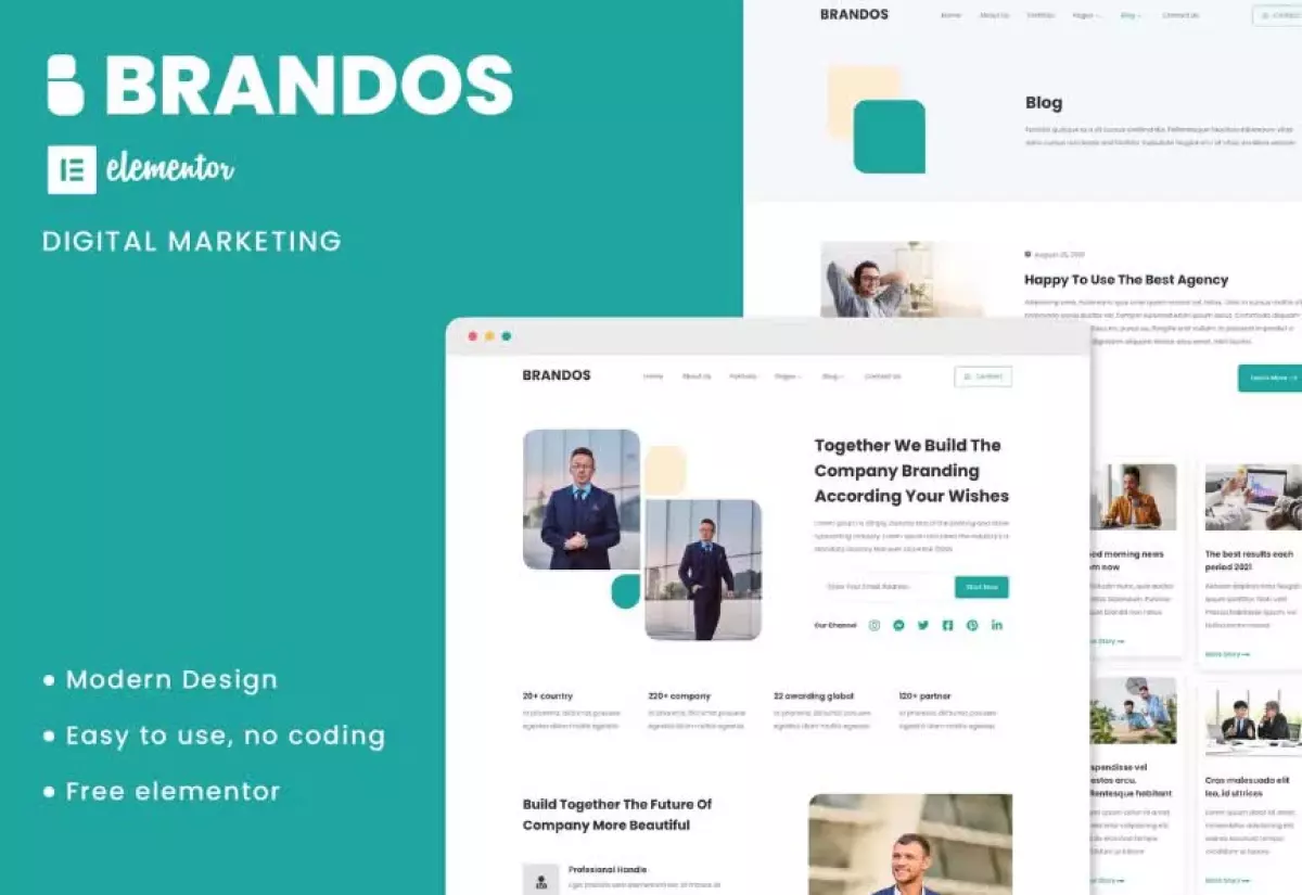 Brandos - Digital Marketing Elementor Template