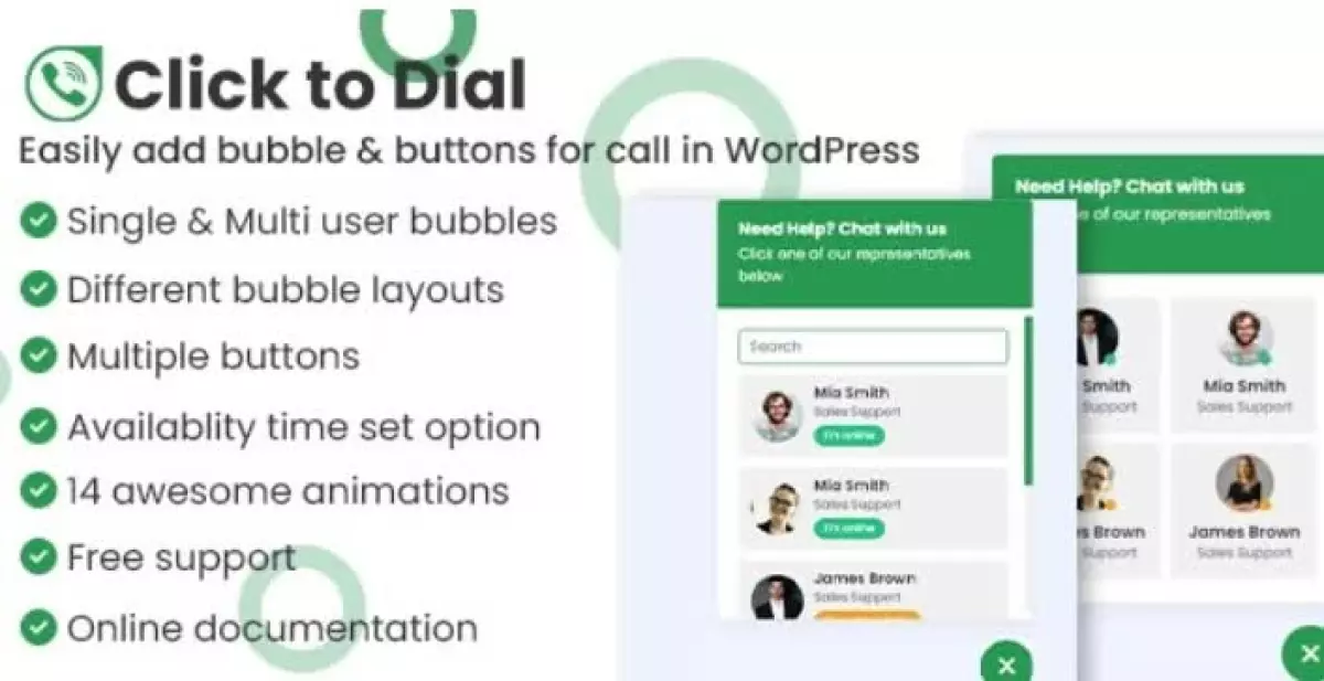 Click to dial  – Direct call from website WordPress plugin 1.3.0