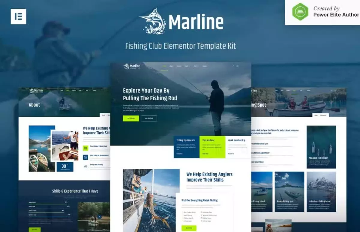 Marline – Fishing & Hunting Club Elementor Template