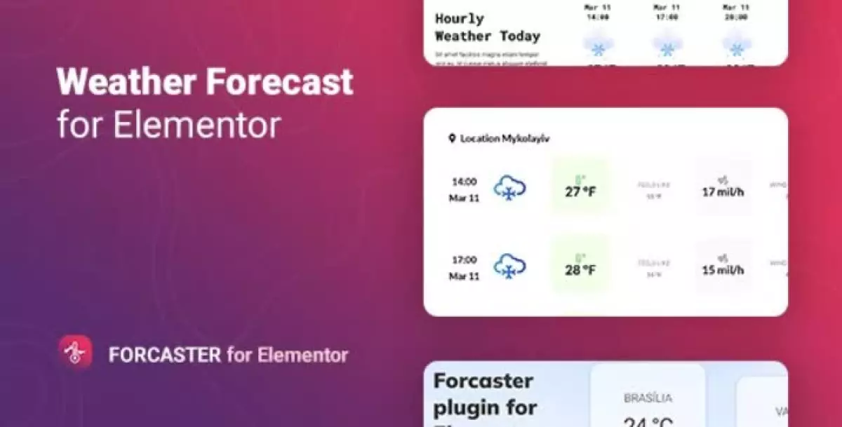 Forcaster - Weather Forecast for Elementor