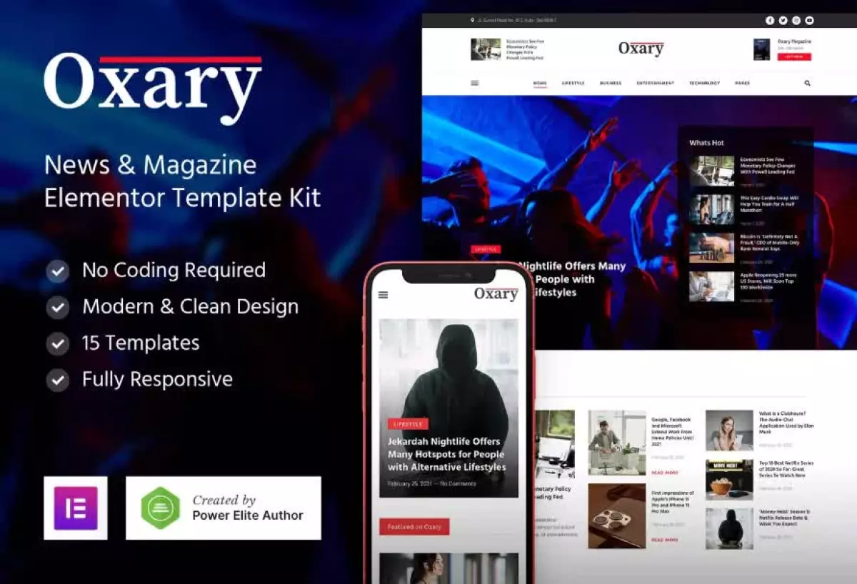 Oxary – News & Magazine Elementor Template