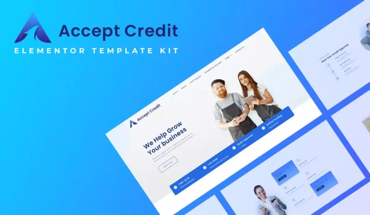 Accept Credit - Financial Services Elementor Template