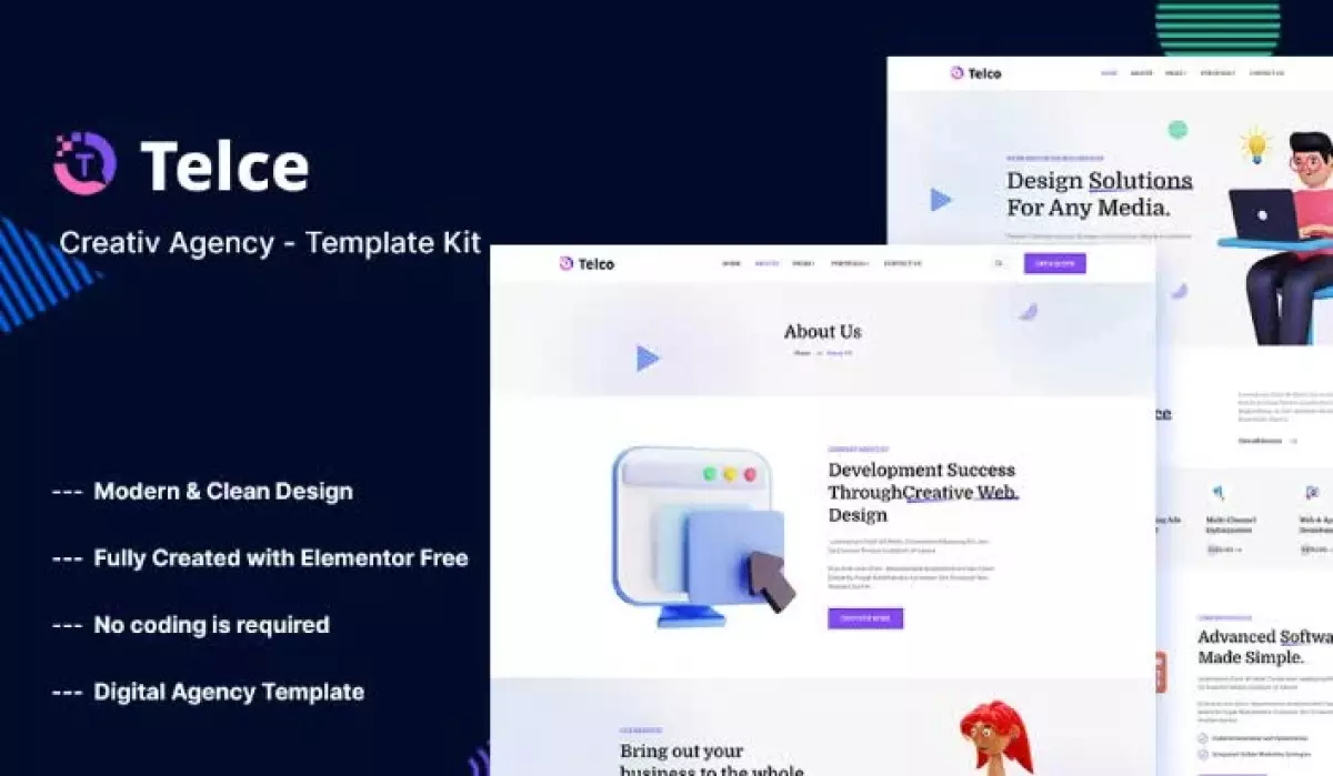 Telce - Creative Agency Elementor Template