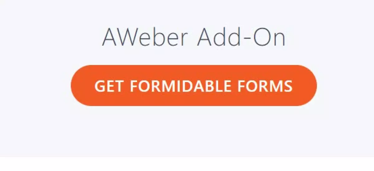 Formidable Forms Aweber AddOn