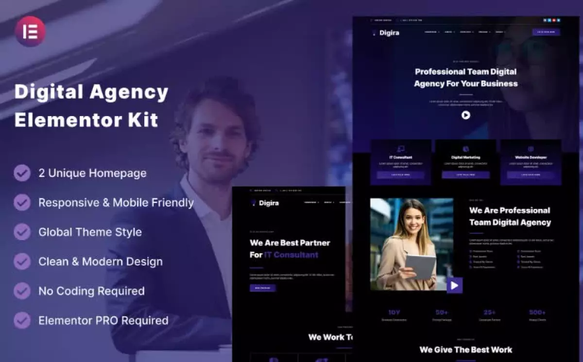 Digira - Digital Agency Services Elementor Template