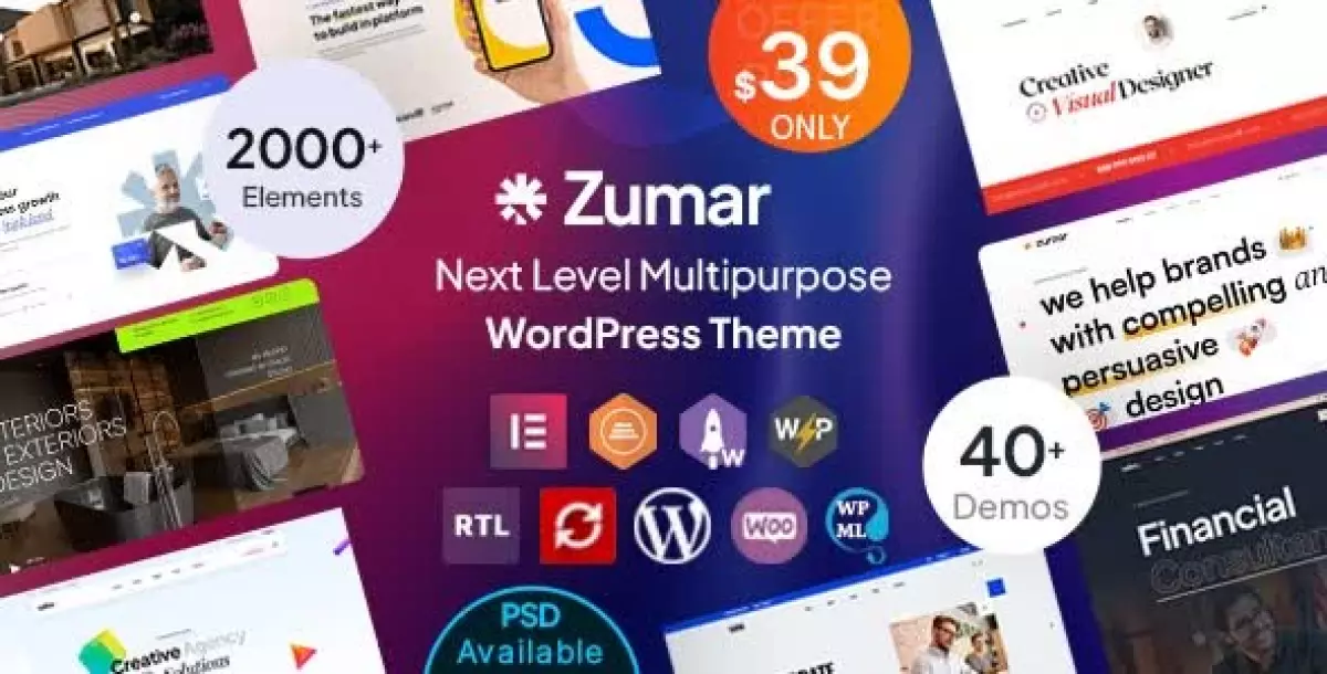 Zumar - Creative & Multipurpose Elementor WordPress Theme