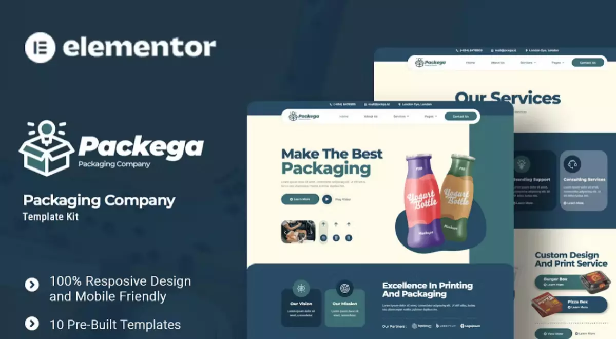 Packega – Packaging Company Elementor Template Kit