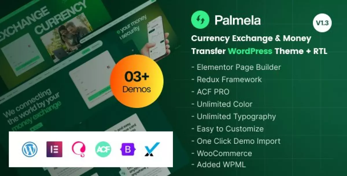 Palmela - Online Banking &amp; Money Transfer WordPress Theme