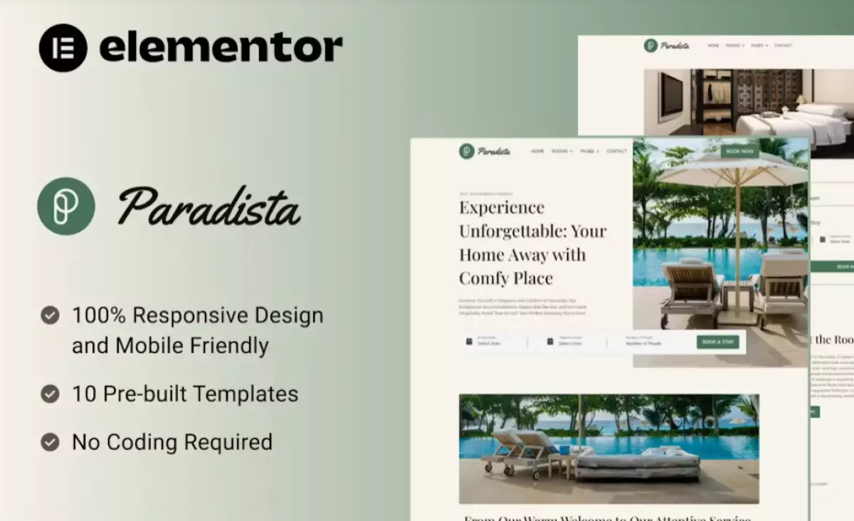 Paradista - Luxurious Accommodation Elementor Template Kit