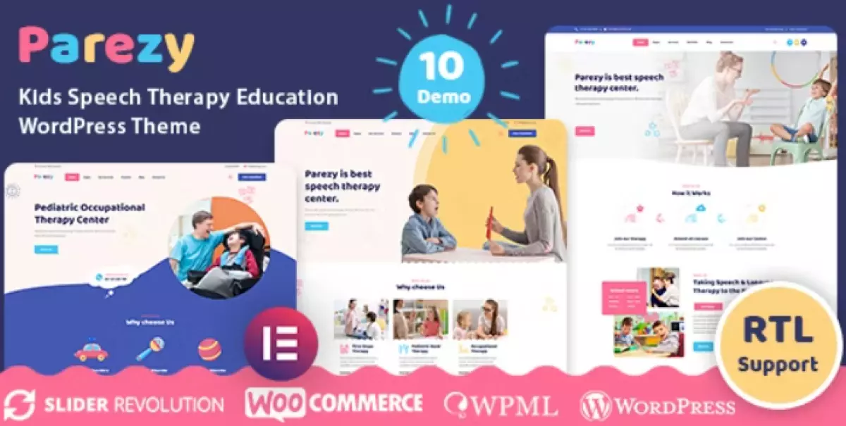 Parezy - Kids Speech Therapy Education WordPress Theme