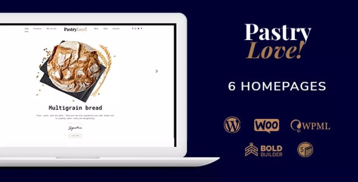 Pastry Love - Bakery &amp; Cake Shop WordPress Theme