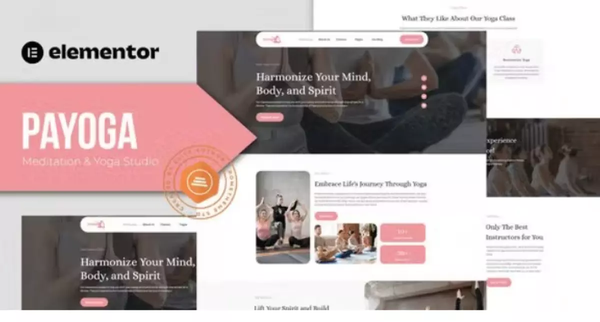 Payoga - Meditation &amp; Yoga Studio Elementor Template Kit