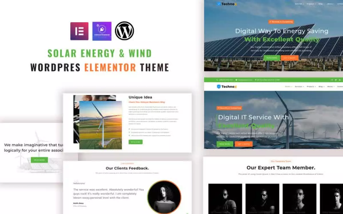 Solarwind - Solar Energy and Wind WordPress Elementor Theme WordPress Theme