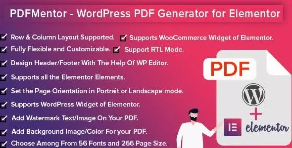 PDFMentor Pro - WordPress PDF Generator for Elementor 2.2.0