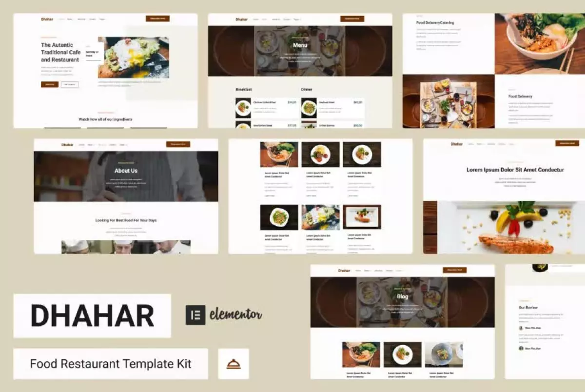 Dhahar - Restaurant Elementor Template