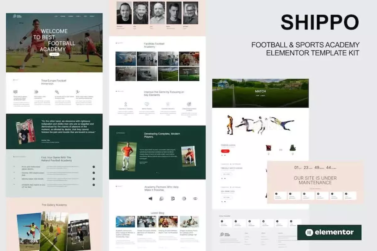 Shippo - Football &amp; Sports Academy Elementor Template