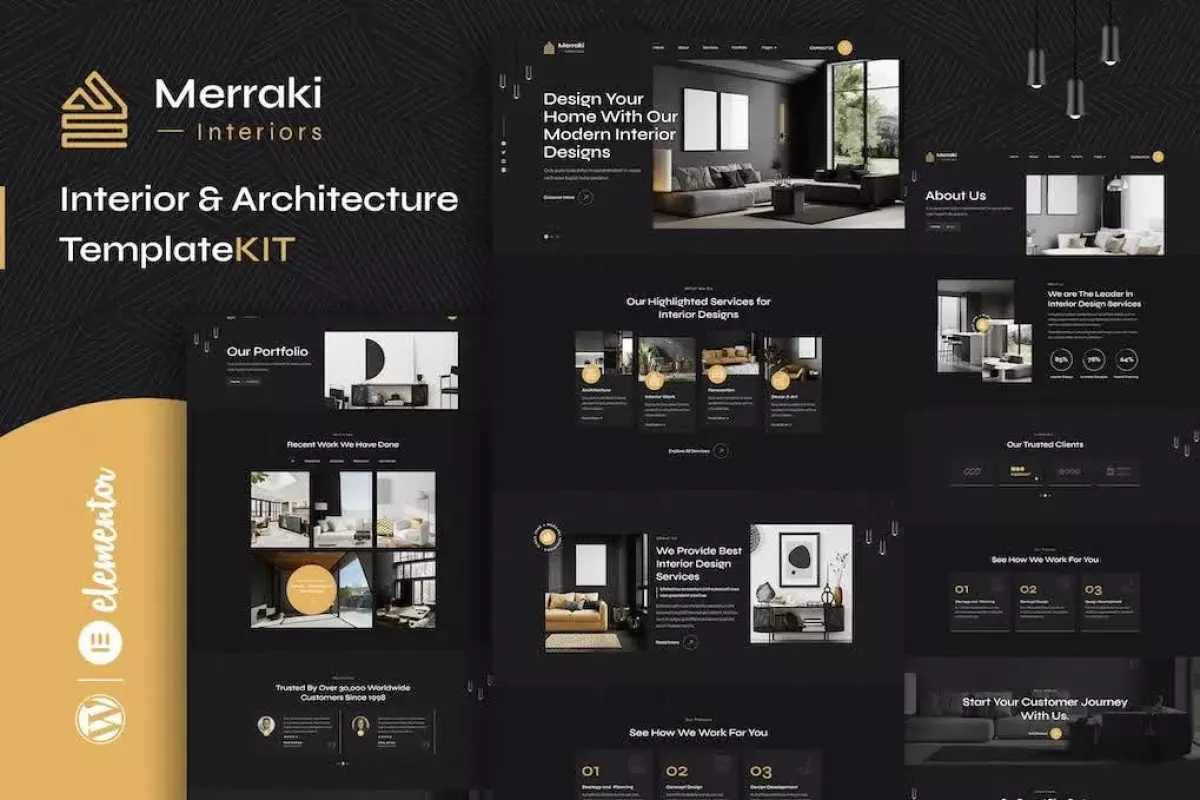 Merraki - Interiors &amp; Architecture Elementor Template