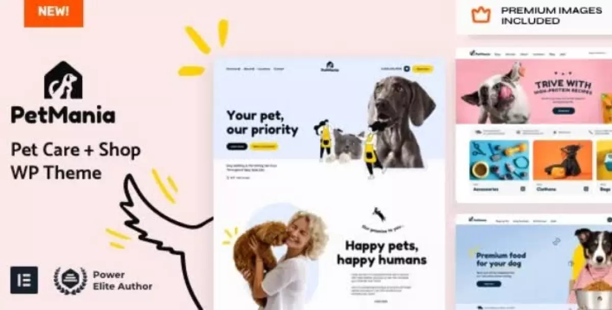 PetMania - Pet Shop & Care Elementor Pro WordPress Theme