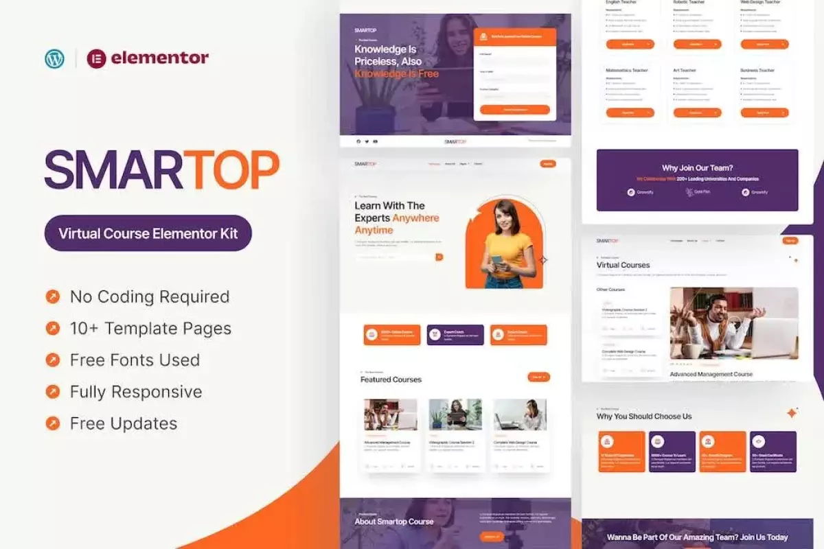 Smartop - Virtual Course Elementor Pro Template