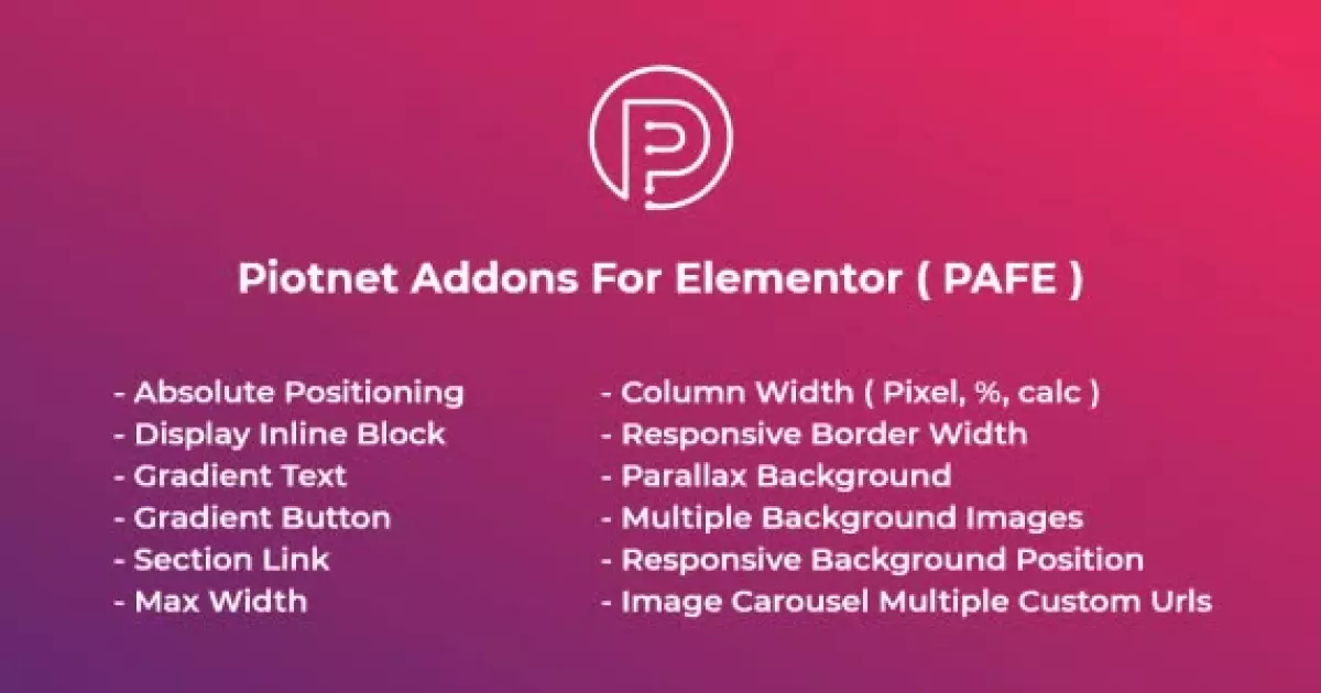 Piotnet Addons For Elementor Pro  7.1.19