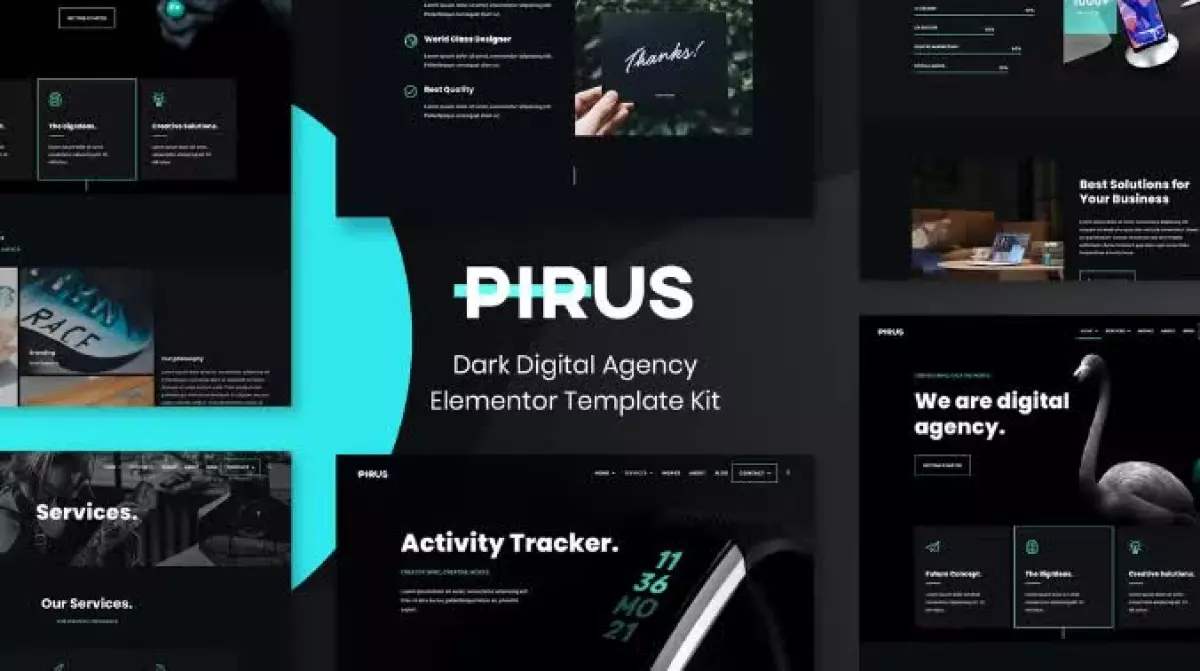 PIRUS – Dark Digital Agency Elementor Template Kit