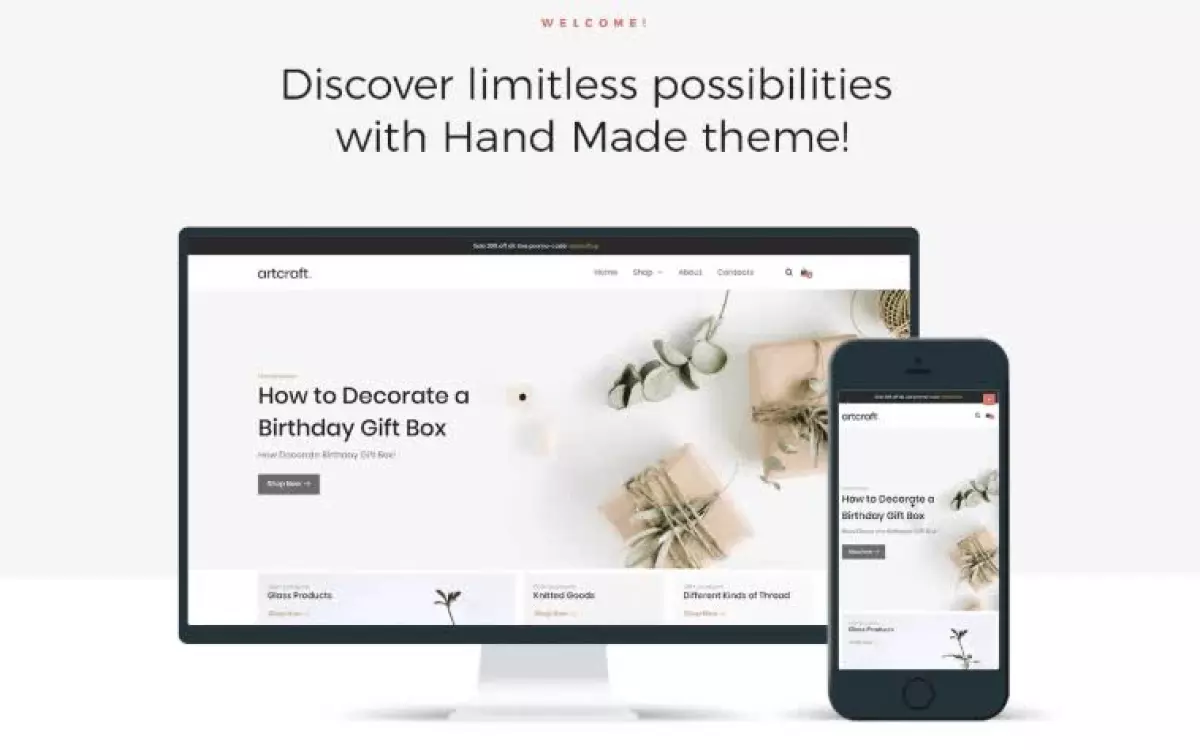 Artcraft - Handmade ECommerce Clean Elementor WooCommerce Theme