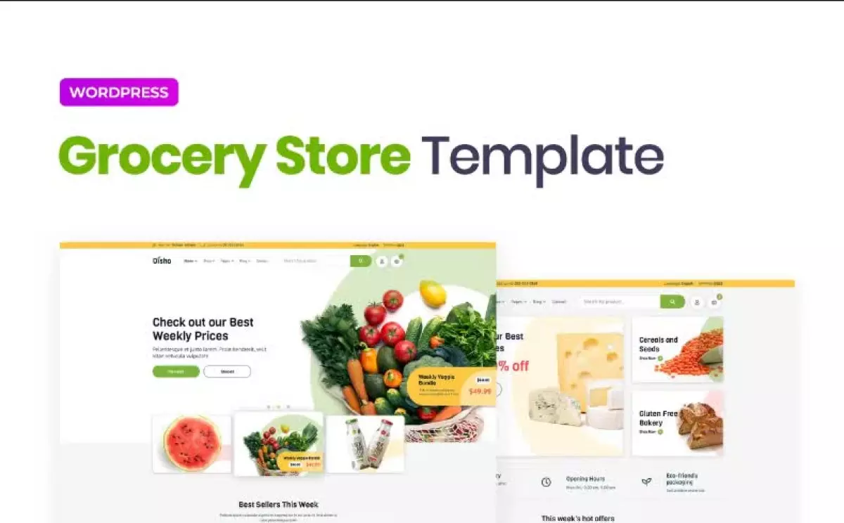 Disho – Grocery Store Elementor Template