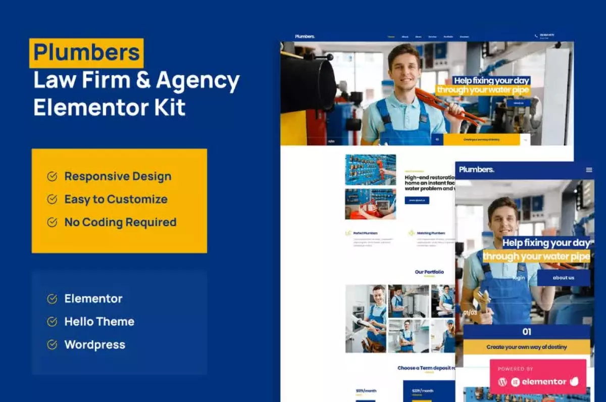 Plumber - Company & Business Elementor Pro Template