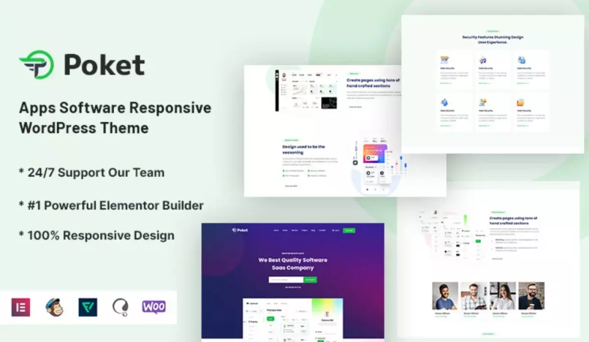 Poket – Apps Software Responsive WordPress Theme