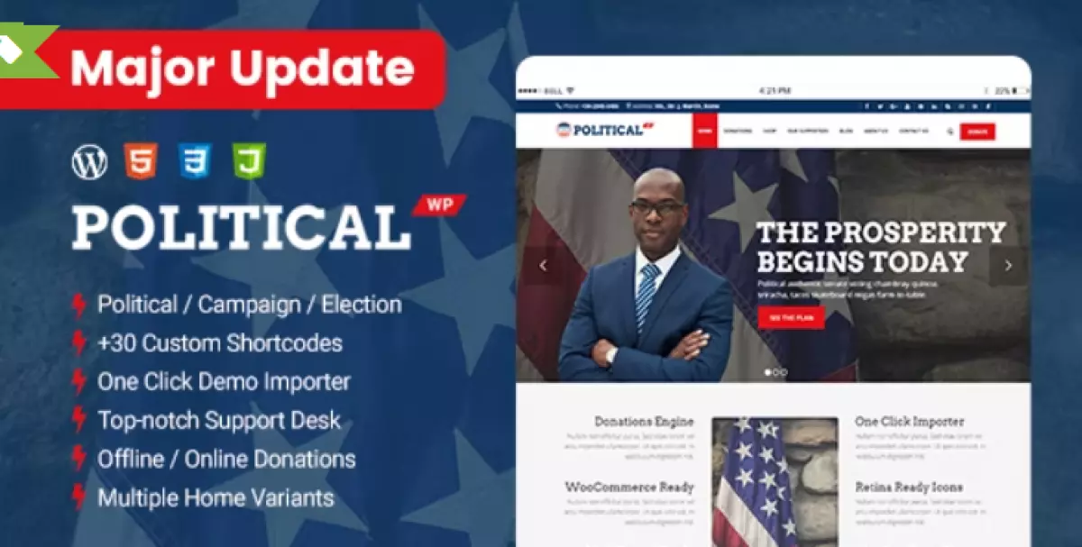 PoliticalWP - Political Campaign WordPress Theme